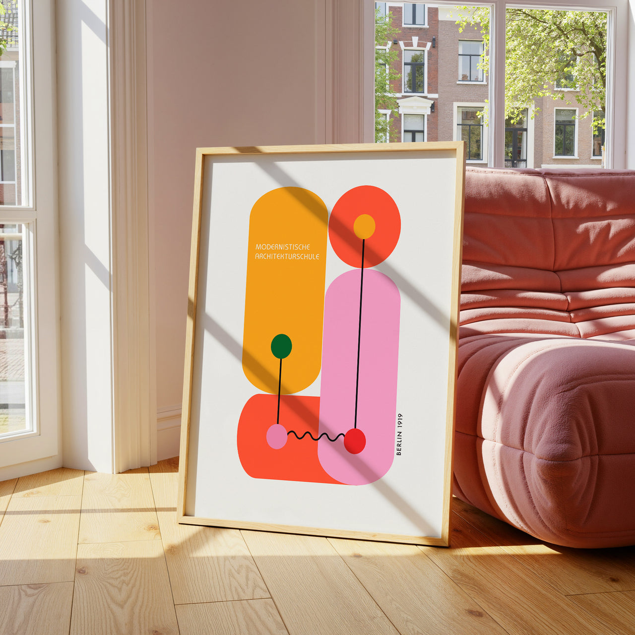 Modernist Bauhaus Print, Geometric Abstract Wall Art, Framed Giclée Fine Art Poster
