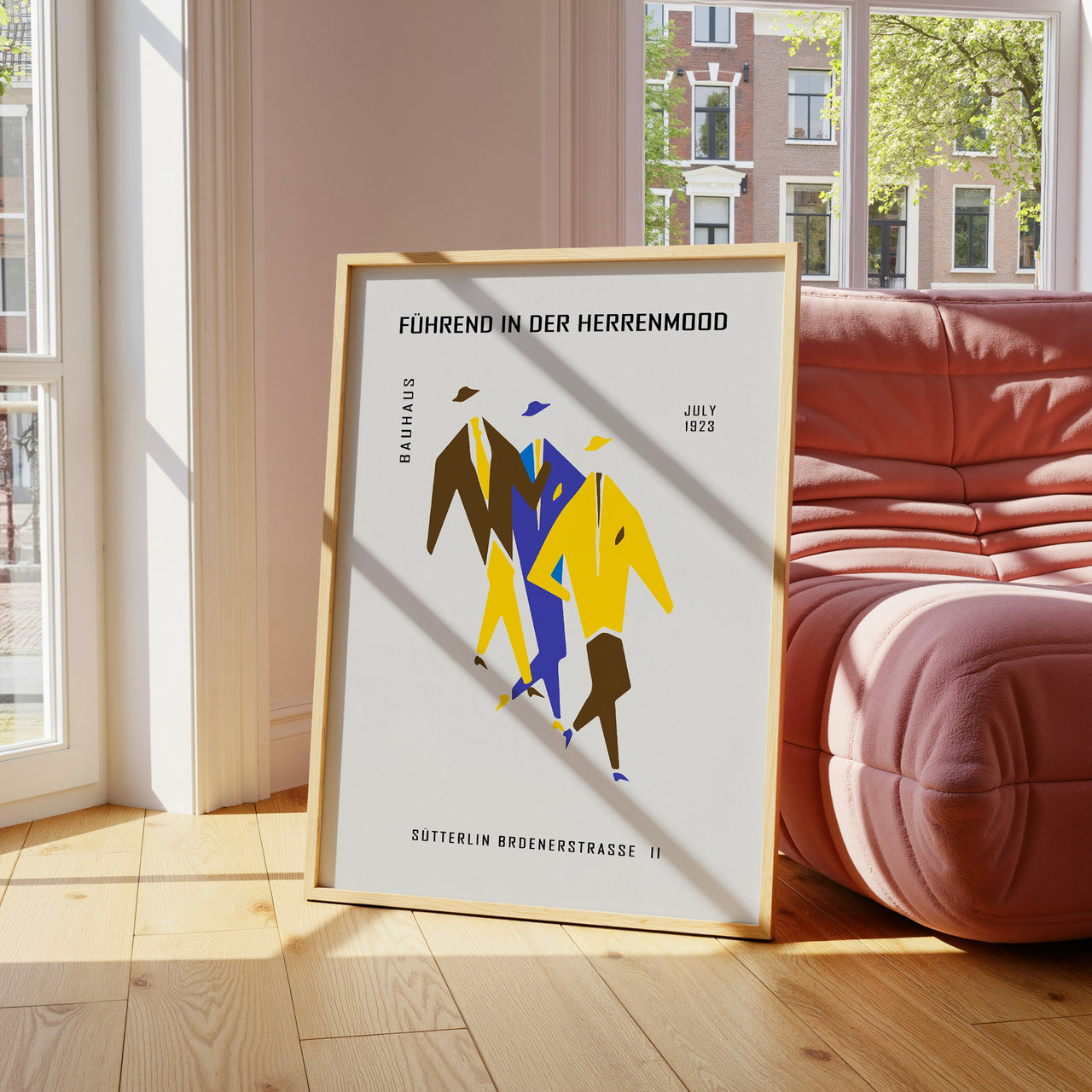 Bauhaus Fashion Poster, Abstract Geometric Wall Art, Framed Giclée Fine Art Print