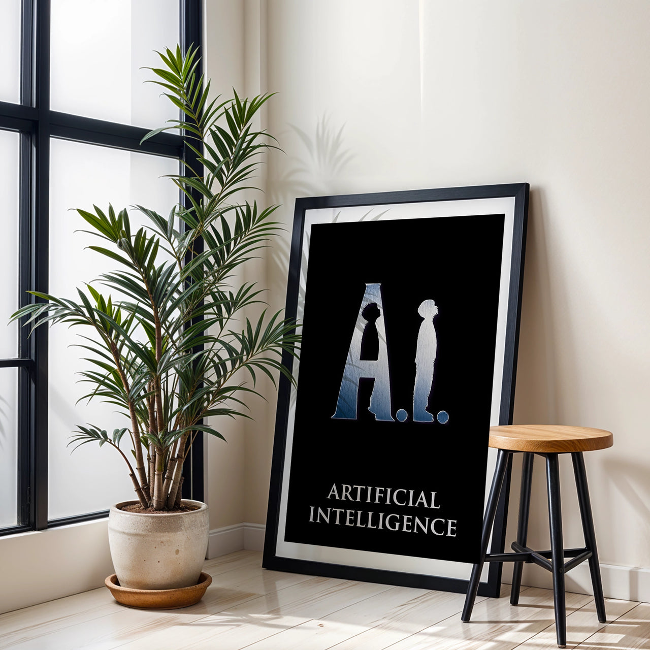 A.I. Retro Film Poster, Framed Giclée Fine Art Poster Print