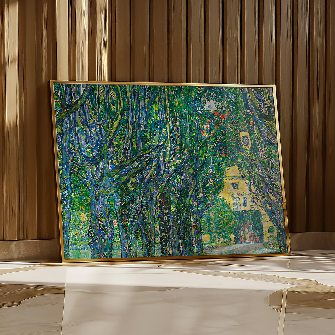 Gustav Klimt Avenue in Schloss Kammer Park Print, Framed Giclée Fine Art Poster Print