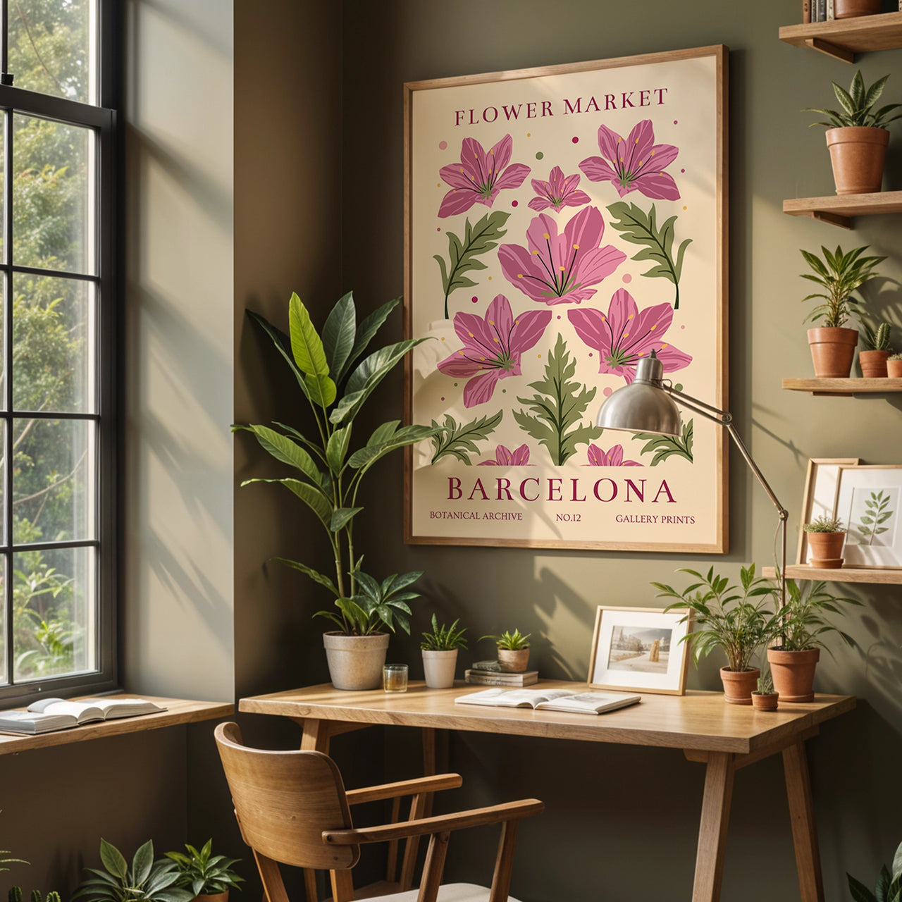 Barcelona Flower Market, Gallery Prints, Giclée Fine Art Poster Print