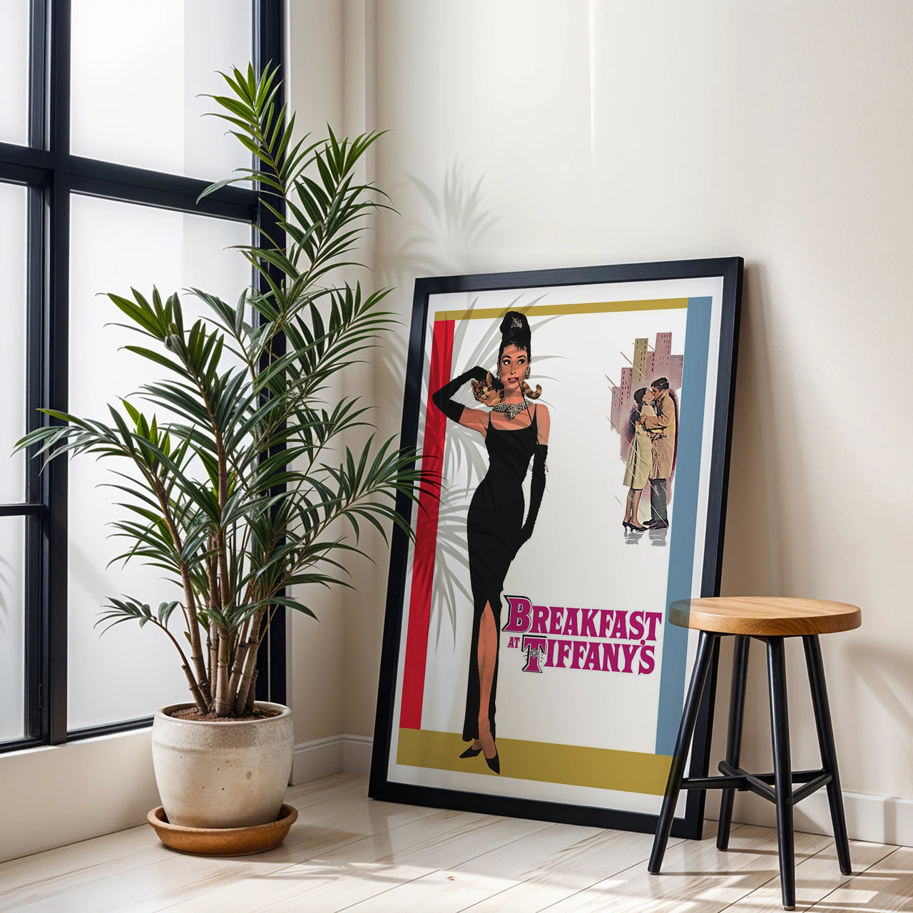 Breakfast at Tiffany's, Retro Film Poster, Framed Giclée Fine Art Poster Print