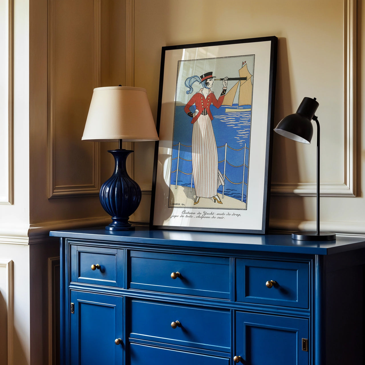 Costume de Yacht, Vintage Collection, Framed Giclée Fine Art Poster Print