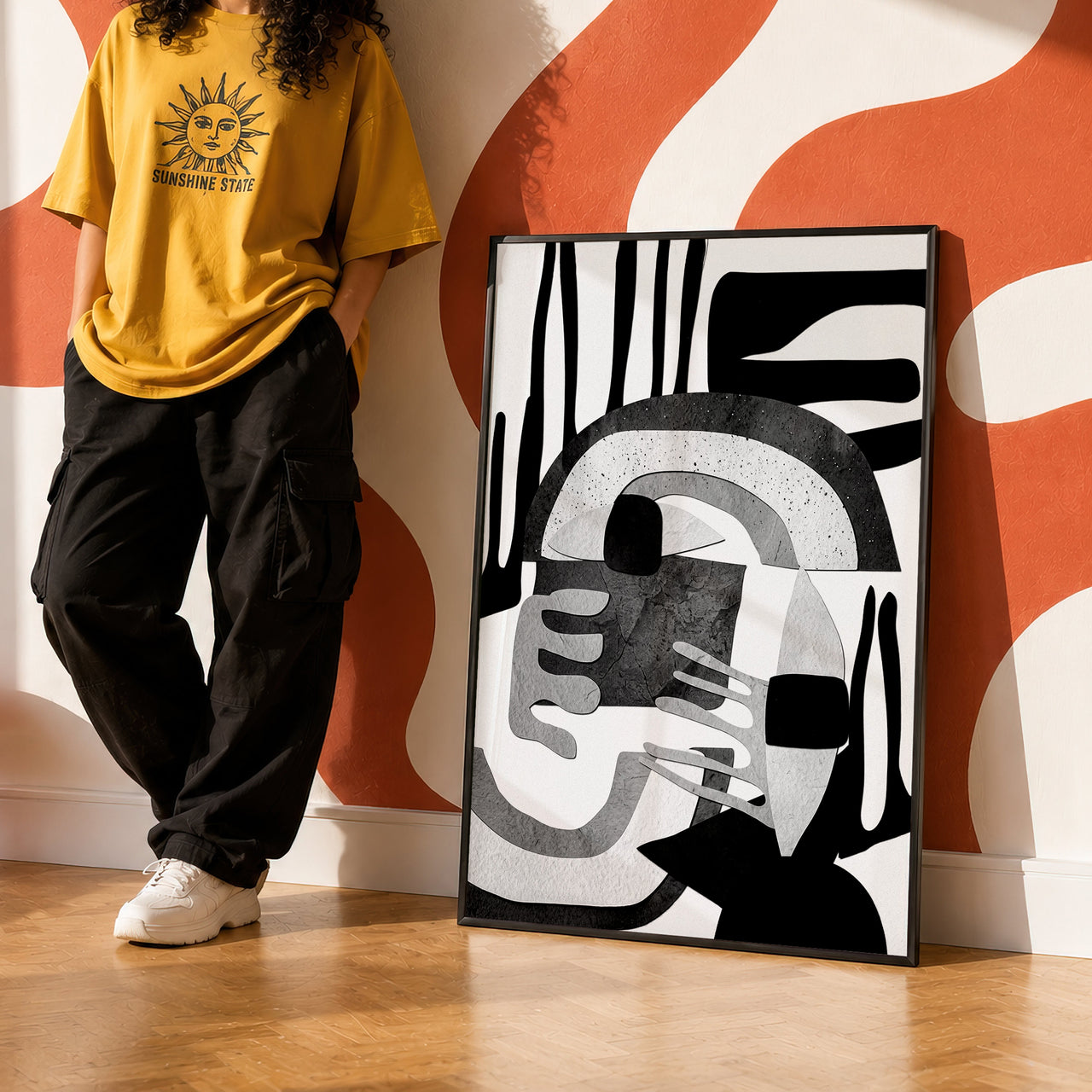 Abstract Cut-Out Print | Modern Monochrome Wall Art