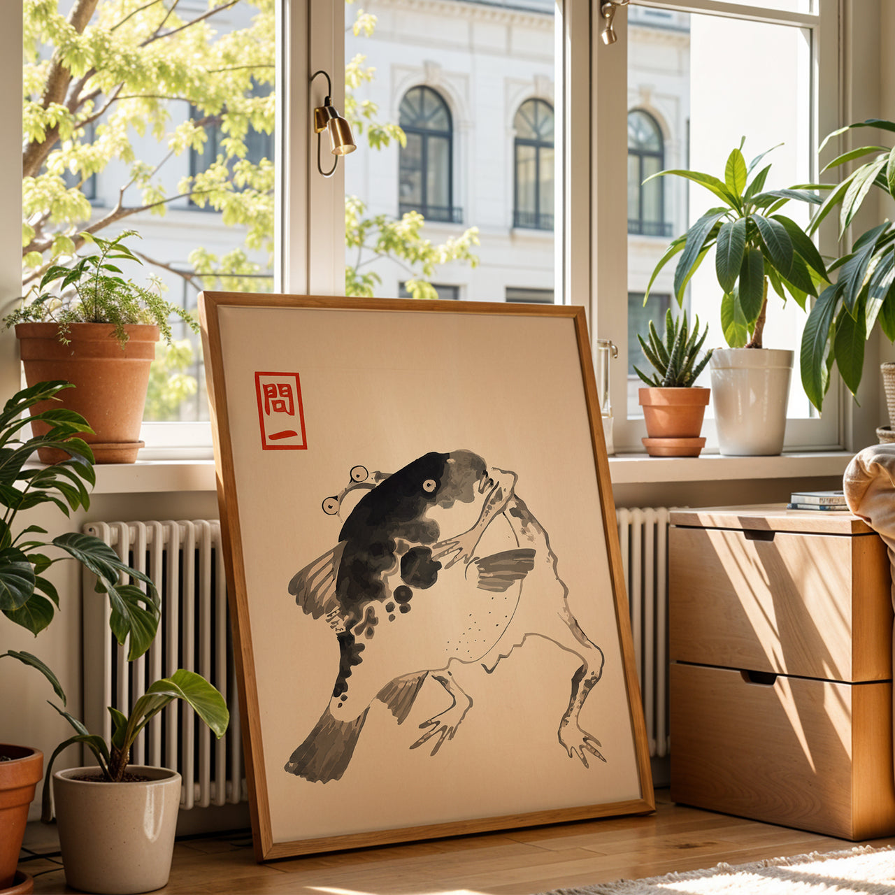 Frog and Fish Print | Matsumoto Hōji Japanese Ink Art