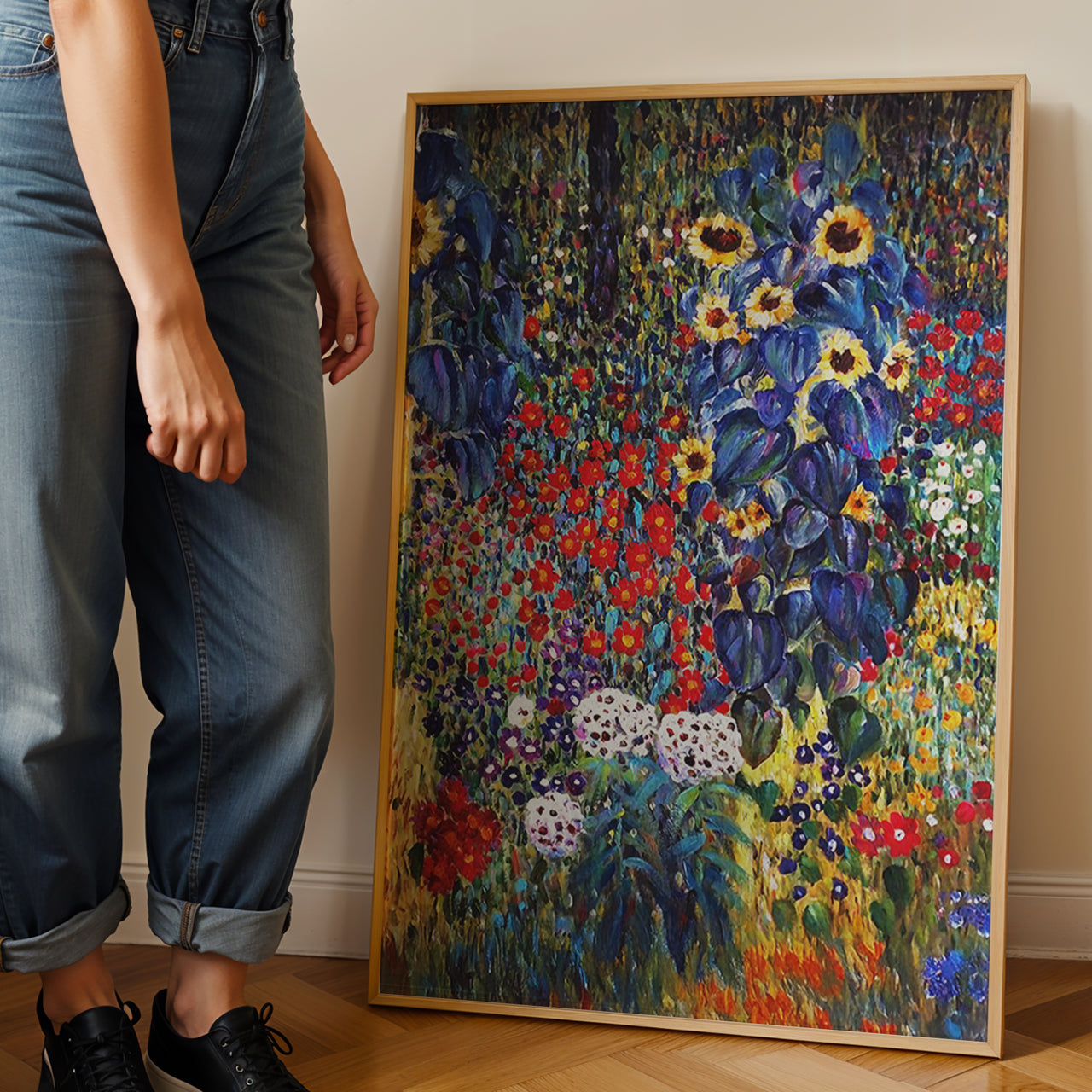 Farm Garden with Sunflowers, Gustav Klimt (1906), Framed Giclée Fine Art Poster Print