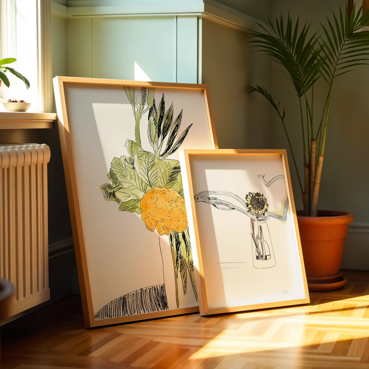 Flower Sketch #2, Andy Warhol Inspired Artworks, Framed Giclée Fine Art Poster Print