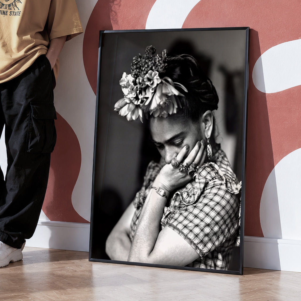 Frida Kahlo Portrait Print | Vintage Black & White Photography