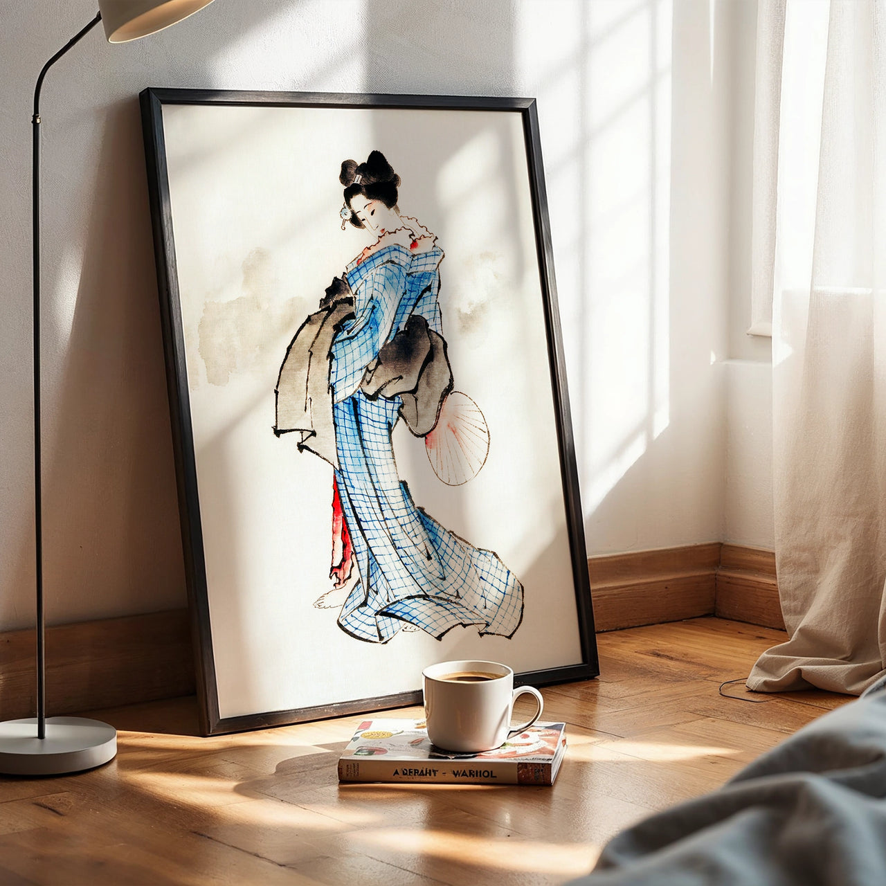 Geisha in Blue, Katsushika Hokusai, Framed Giclée Fine Art Poster Print