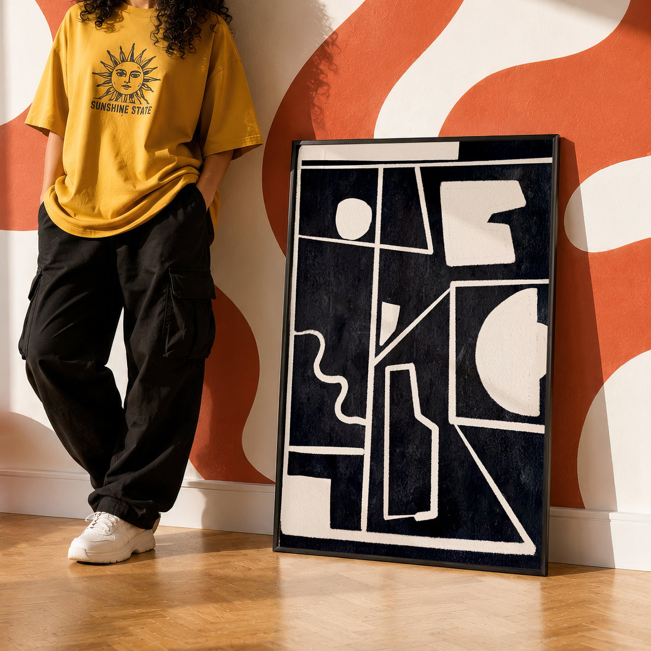 Geometric Abstract Print | Contemporary Monochrome Wall Art