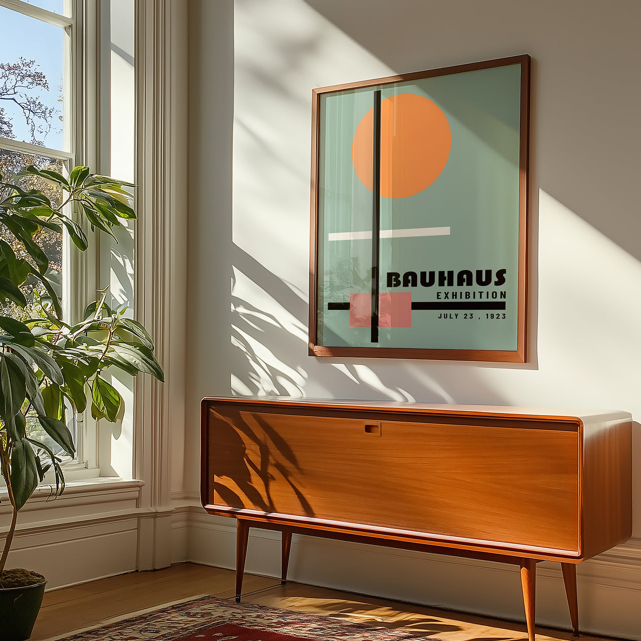 Bauhaus Exhibition Poster, Geometric Abstract Wall Art, Framed Giclée Fine Art Print