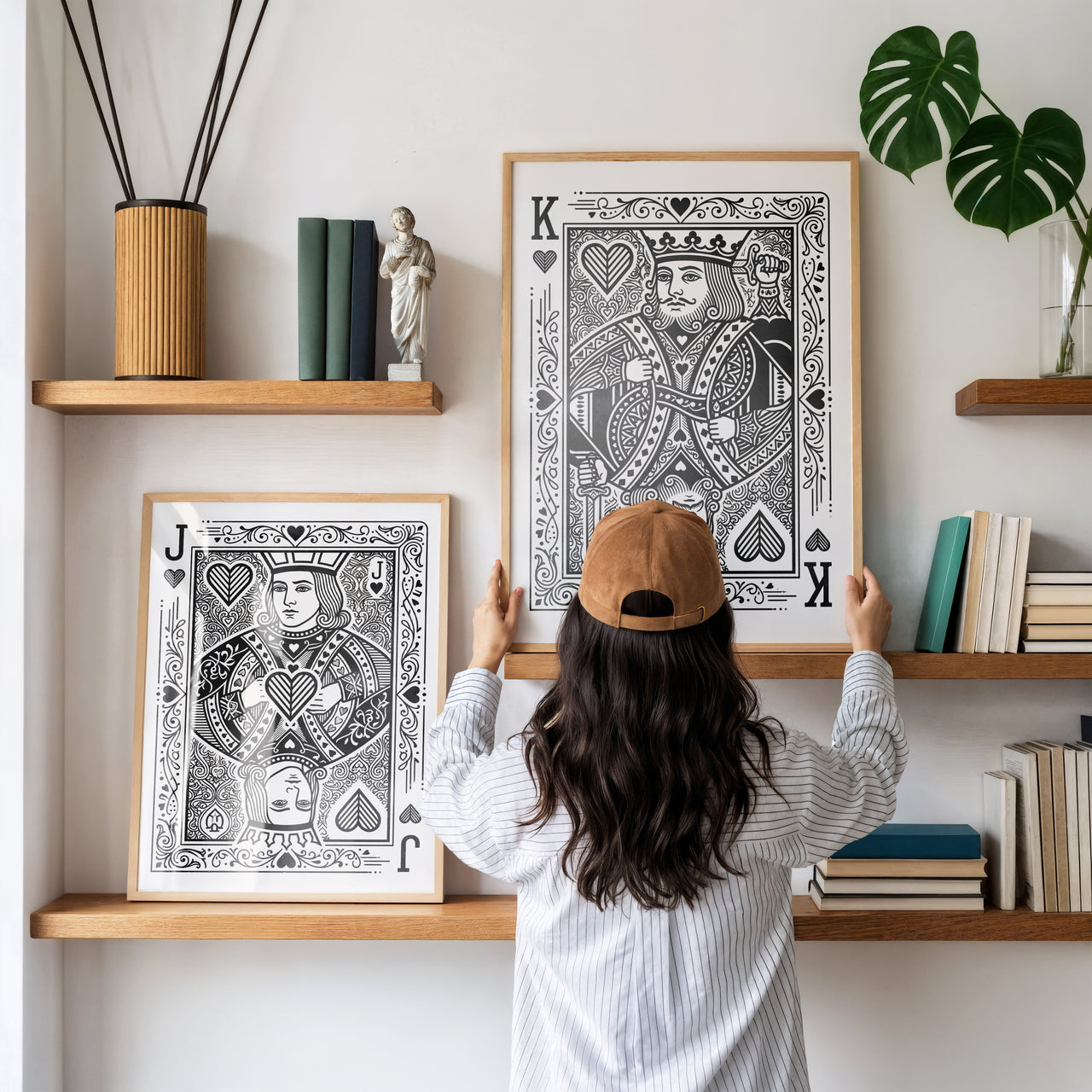 Jack of Hearts Playing Card Print | Vintage Black & White Wall Art