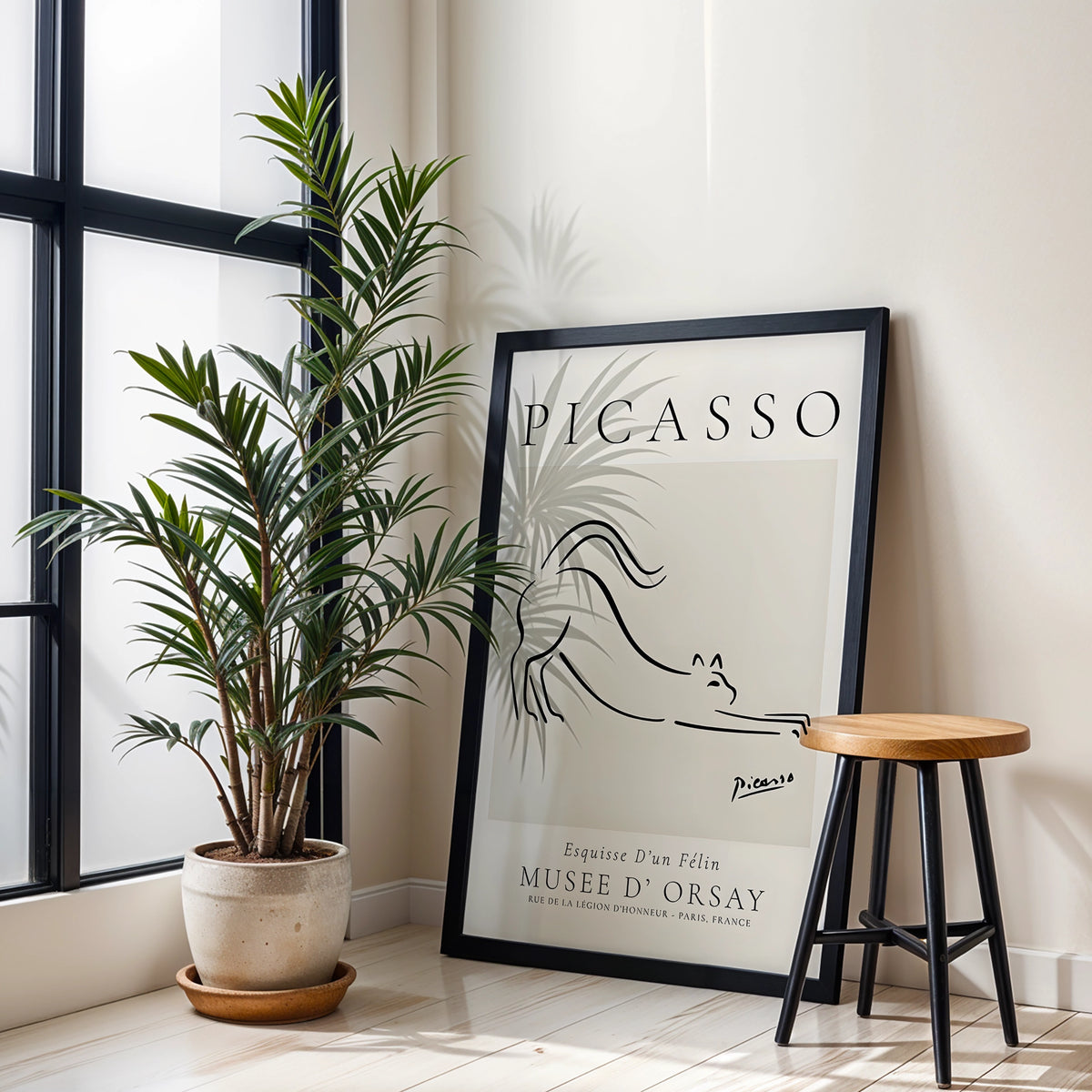 Sketch of a Feline, Picasso, Framed Giclée Fine Art Poster Print