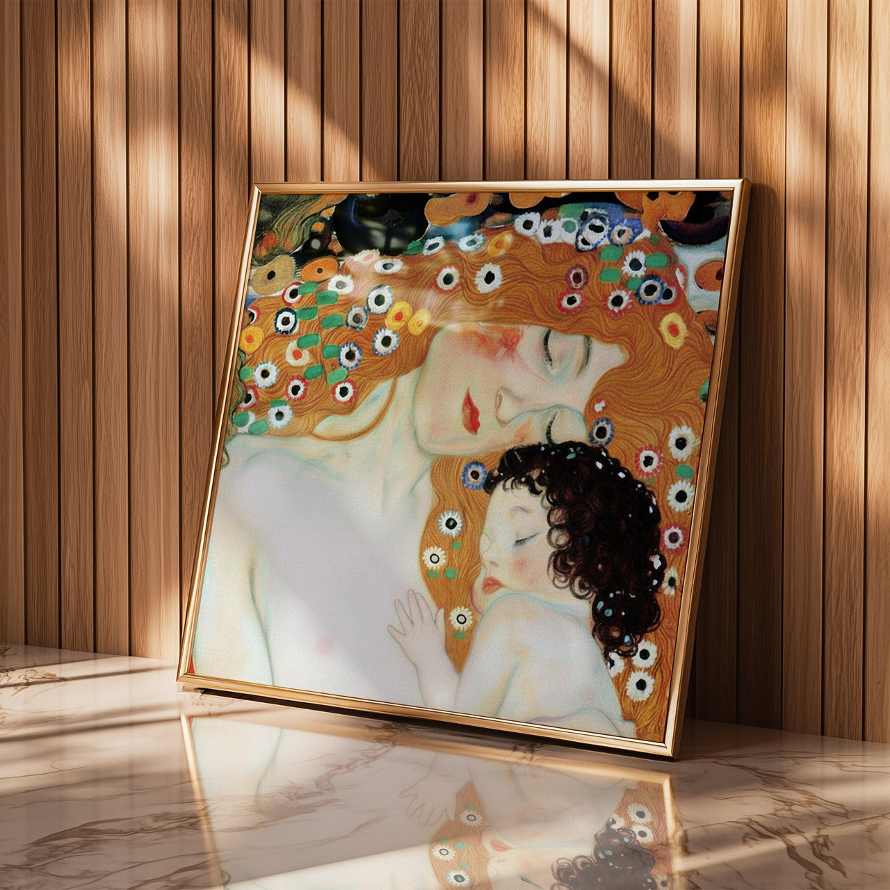Mother and Child, Gustav Klimt (1905), Framed Giclée Fine Art Poster Print