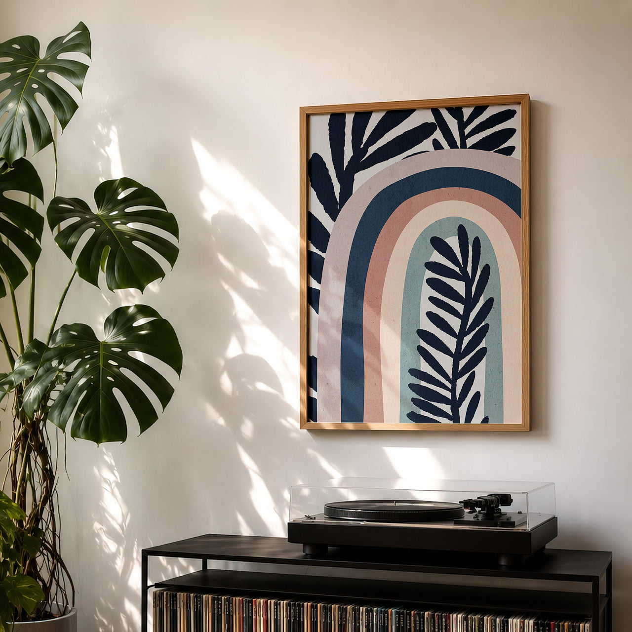 Abstract Rainbow Print | Modern Botanical Wall Art
