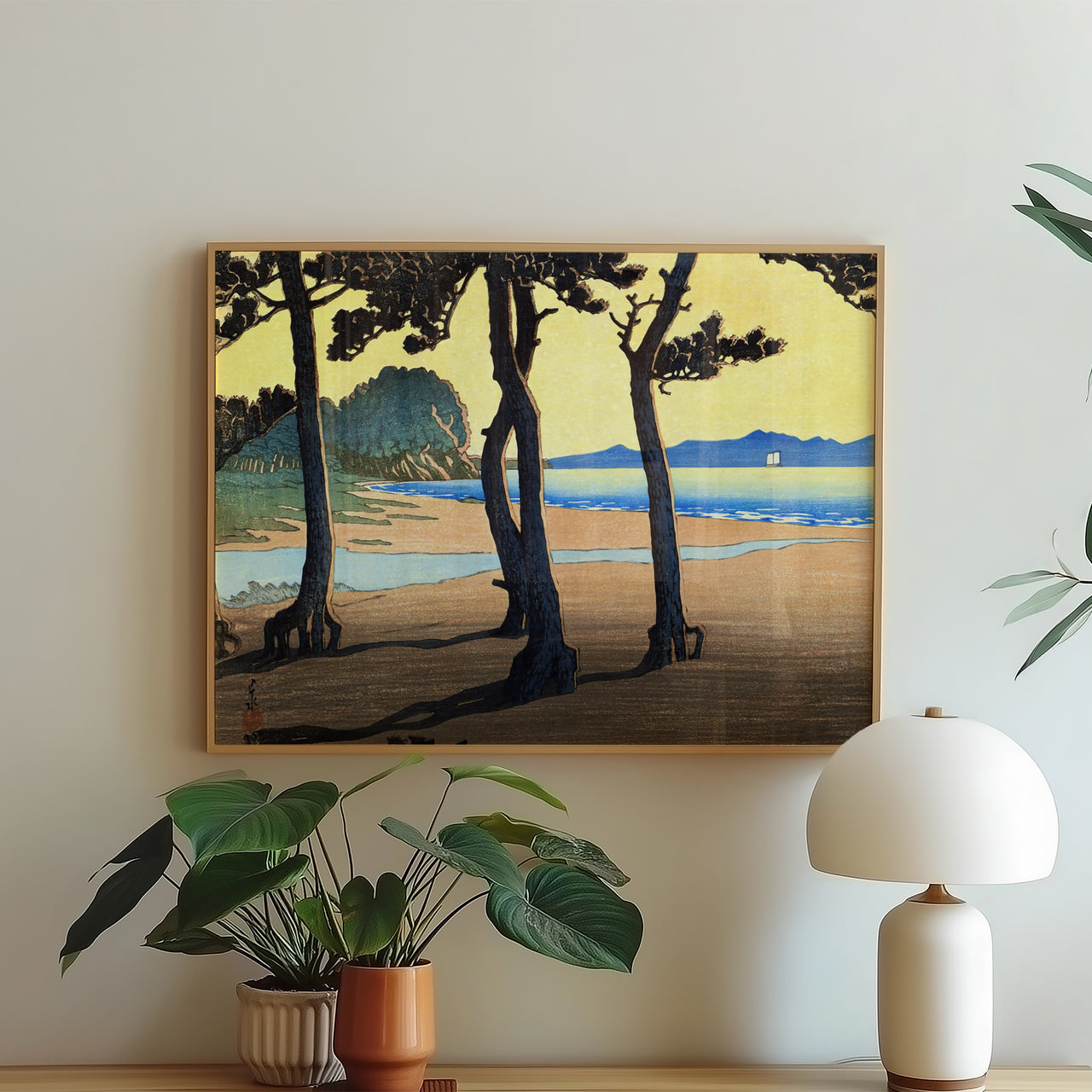 Pine Trees by the Shore, Hasui Kawase