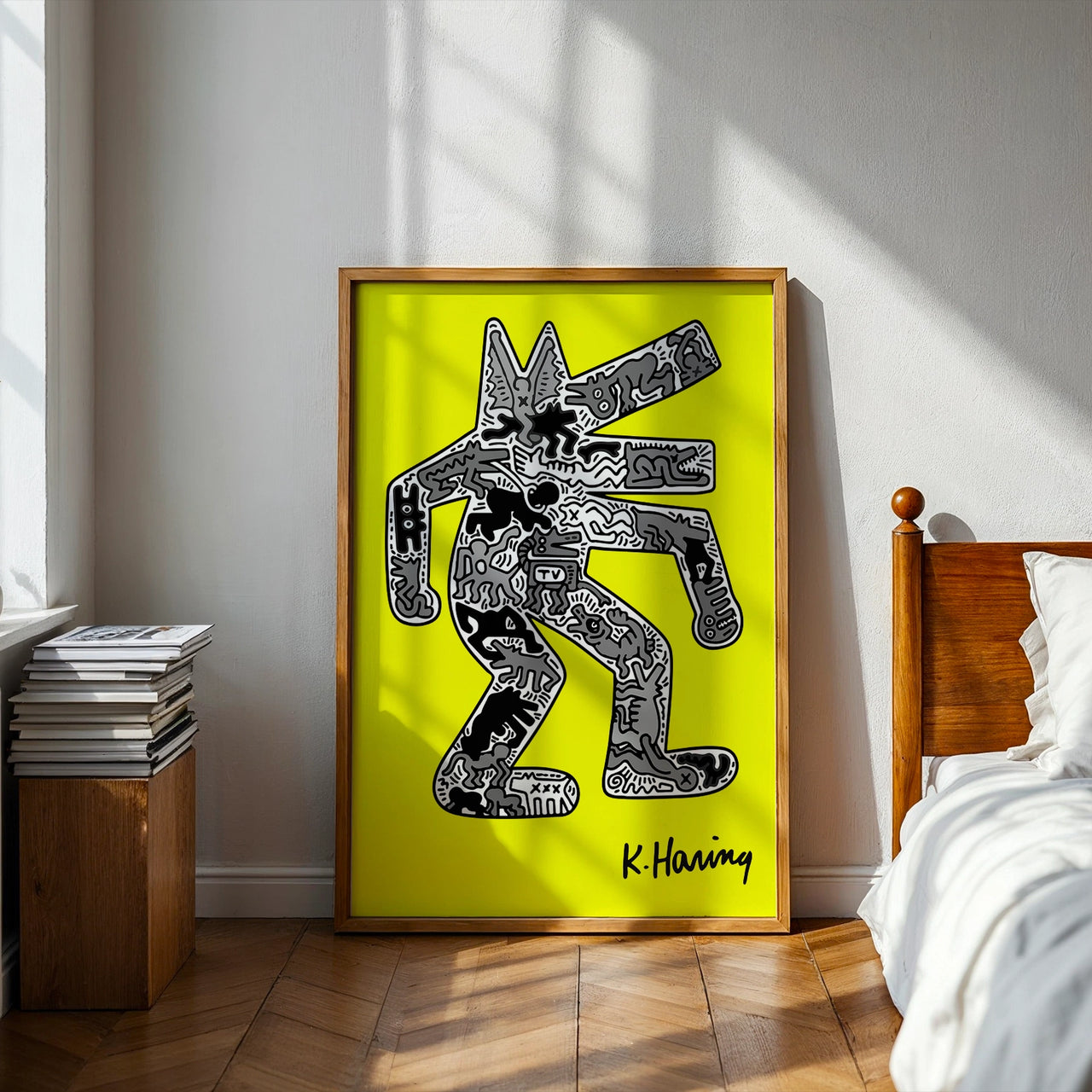 Barking Dog, Keith Haring Inspired Artworks, Framed Giclée Fine Art Poster Print