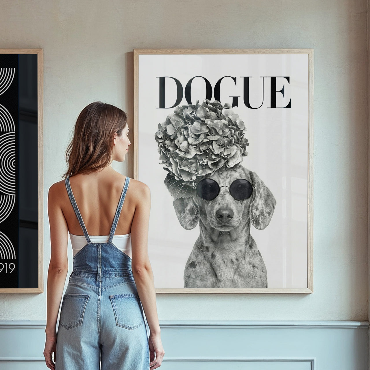 Dachshund Vogue Fashion Print, Ink Dot Studio 2022, Framed Giclée Fine Art Poster Print