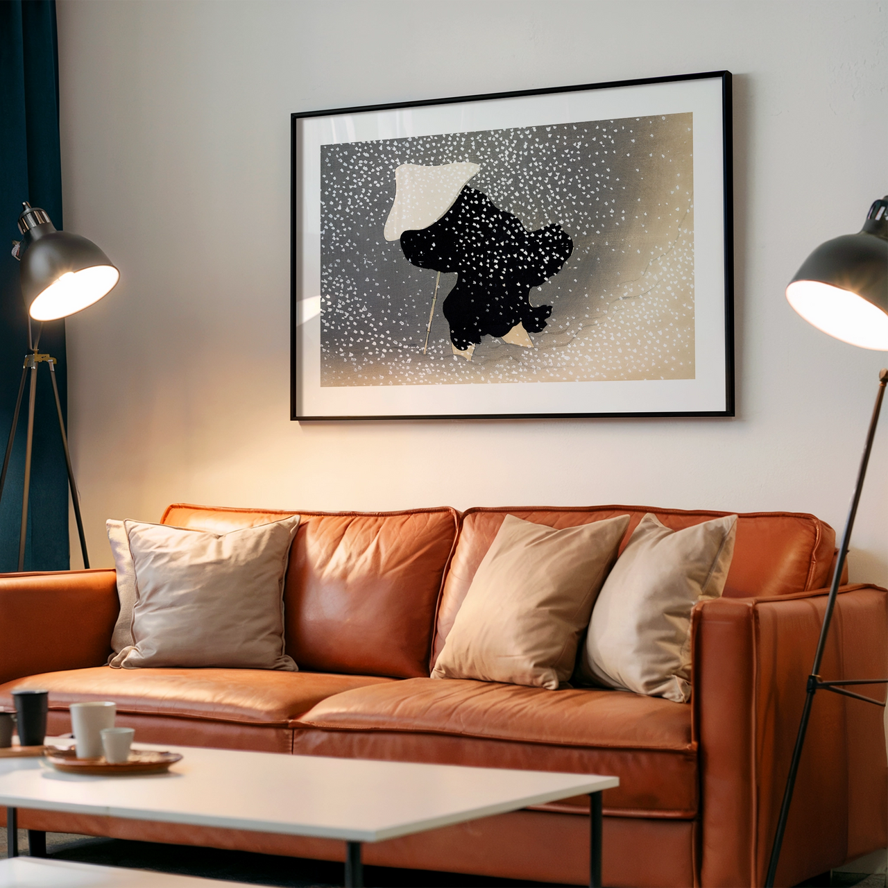 Snowstorm,Vintage Japanese, Framed Giclée Fine Art Poster Print