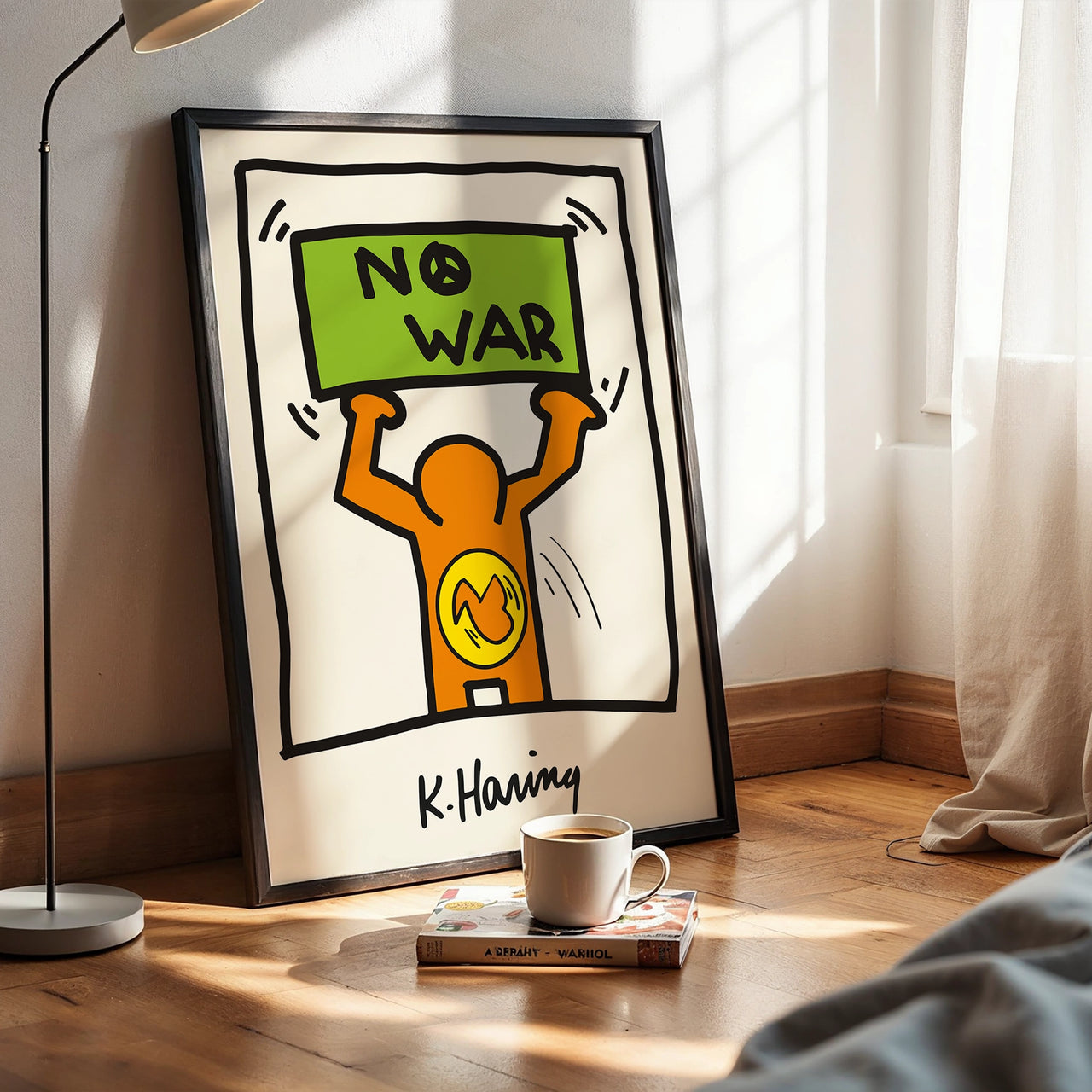 No War, Keith Haring Inspired Artworks, Framed Giclée Fine Art Poster Print