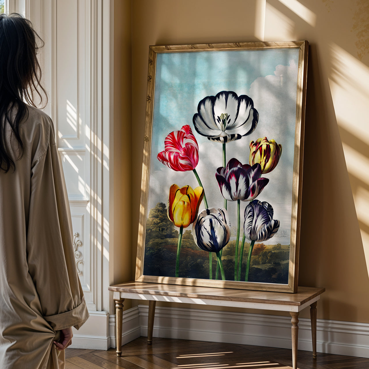 Tulips, Robert John Thornton, Temple of Flora Botanical Print, Framed Giclée Fine Art Poster