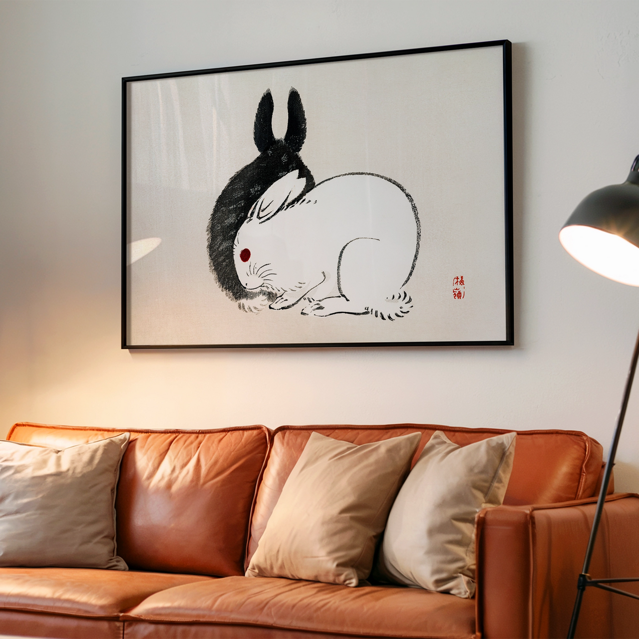 Two Rabbits, Ohara Koson, Framed Giclée Fine Art Poster Print