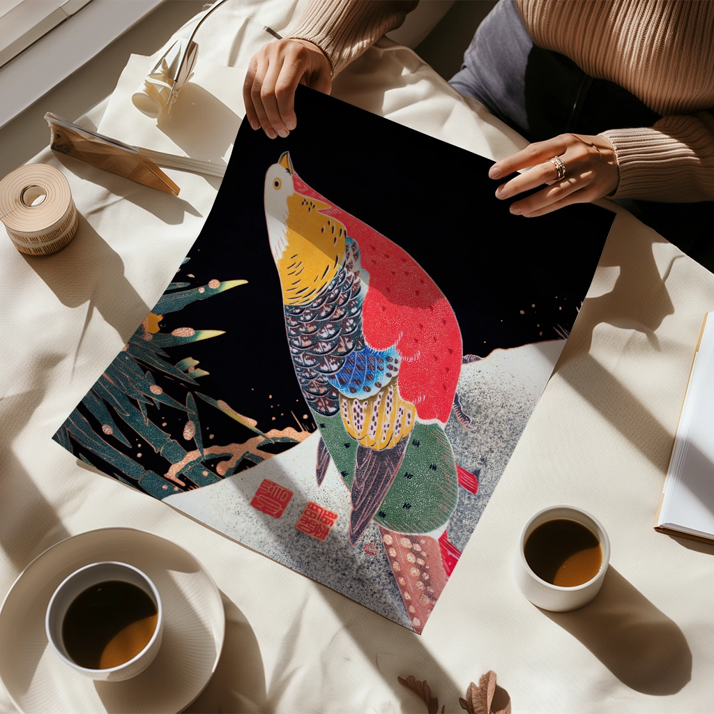 Japanese Pheasant, Imao Keinen, Framed Giclée Fine Art Poster Print