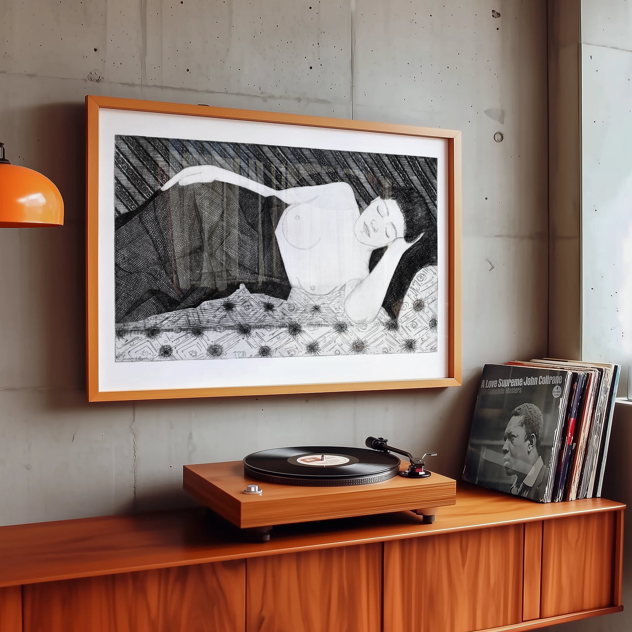 Sleeping Woman, Samuel Jessurun de Mesquita (c.1900–1915), Framed Giclée Fine Art Poster Print