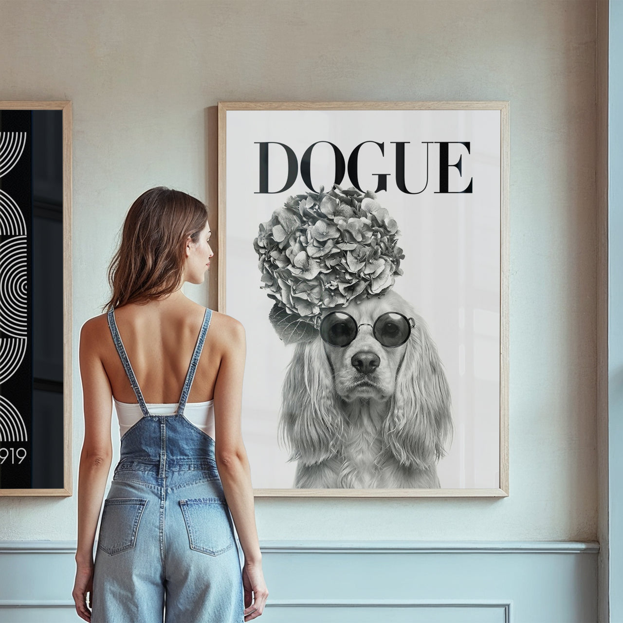 Cocker Spaniel Vogue Fashion Print, Ink Dot Studio 2022, Framed Giclée Fine Art Poster Print