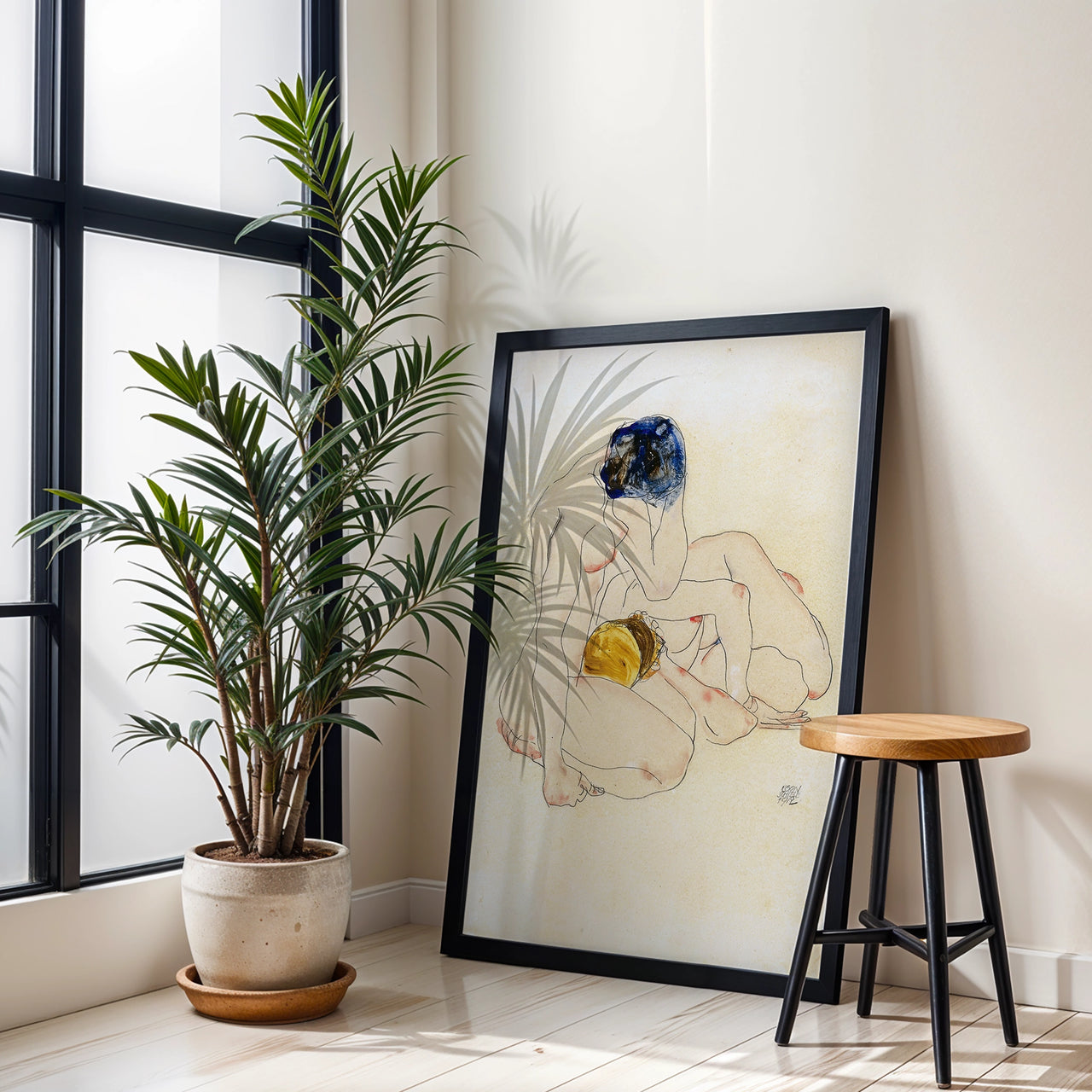 Two Friends, Egon Schiele, Framed Giclée Fine Art Poster Print