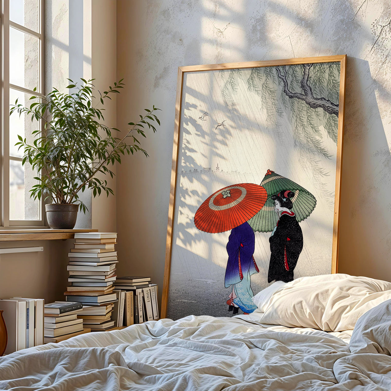 Rain in the Night, Japanese Vintage, Framed Giclée Fine Art Poster Print